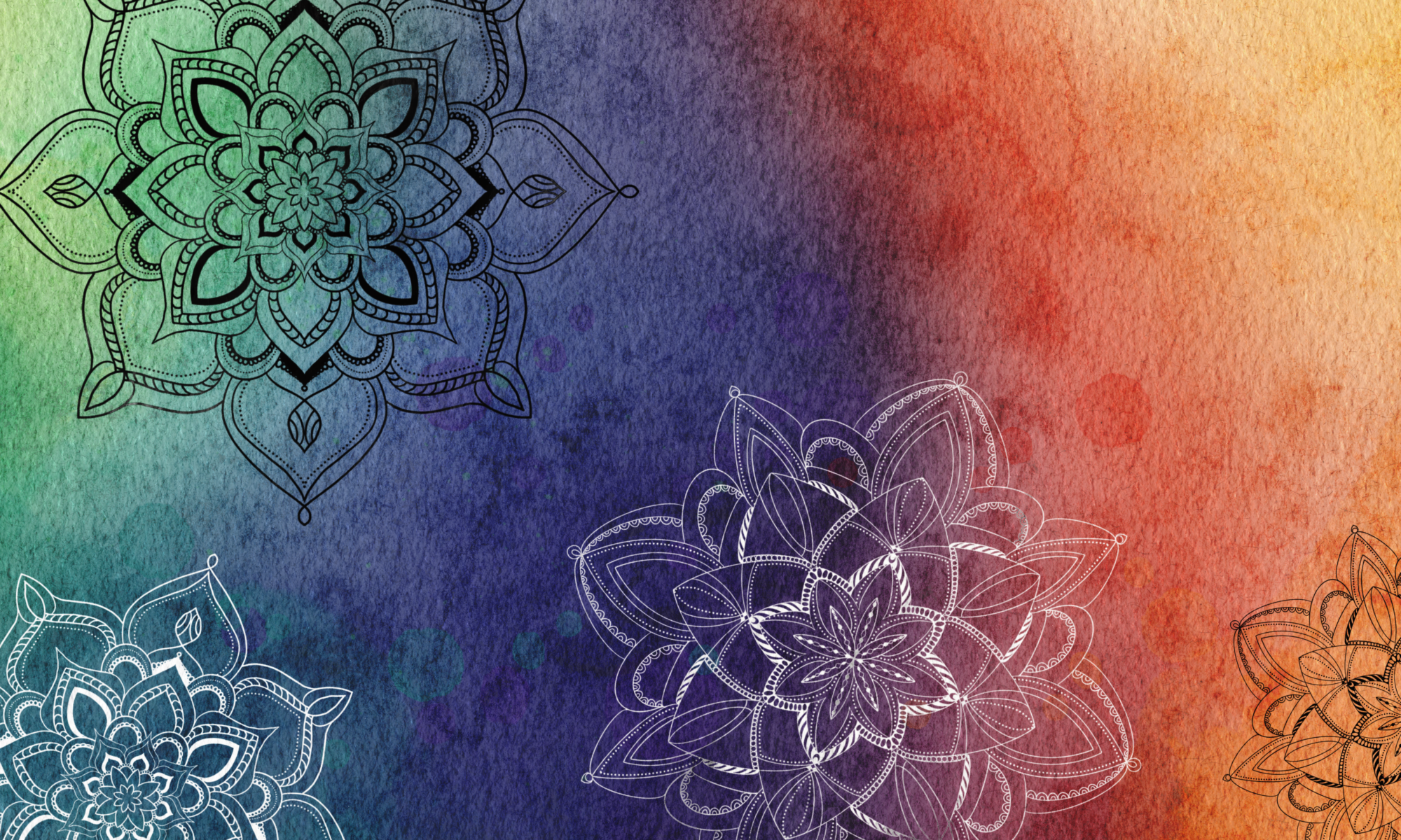Aquarell mit Mandalas
